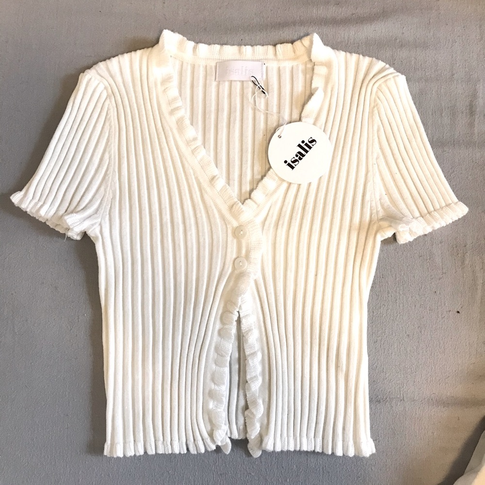 Isalis 2 two button crop top xs